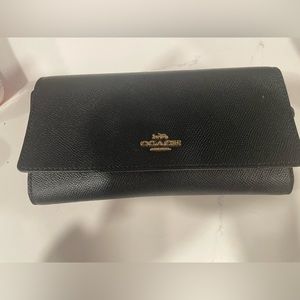 Coach New York Slim Black Leather Wallet